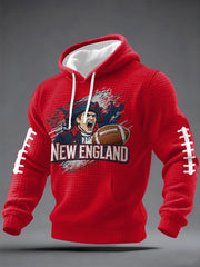 Men's  Football Fans Gameday Casual Checkered Hoodie