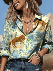 Women's Western Pattern Print Shirts