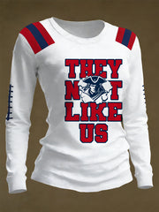 Women's They Not Like Us Gift For Football Fans Gameday Casual Long Sleeve T-Shirt