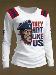 Women's They Not Like Us Gift For Football Fans Gameday Casual Long Sleeve T-Shirt