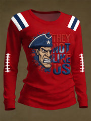 Women's They Not Like Us Gift For Football Fans Gameday Casual Long Sleeve T-Shirt