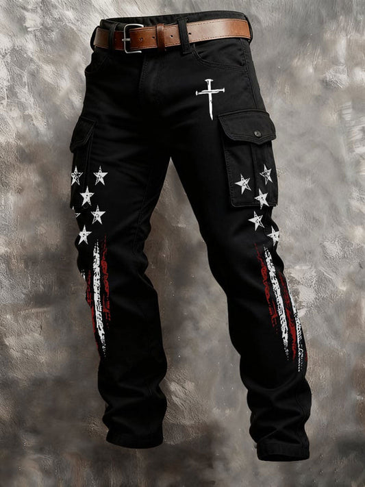Men's Cross Print Casual Pants