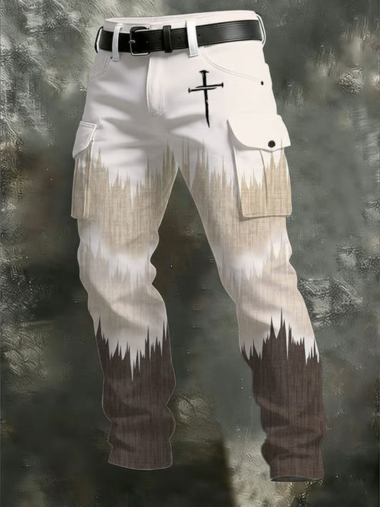 Men's Cross Print Casual Pants