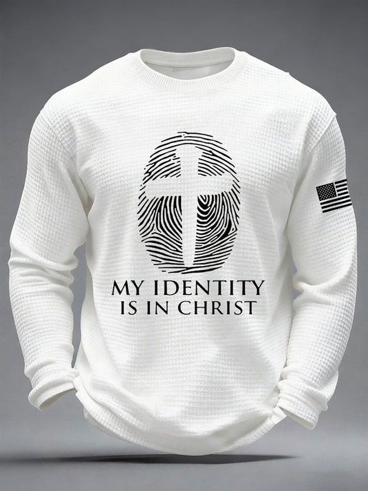 Men's  "My Identity Is In Christ" Waffle Long Sleeve T-Shirt