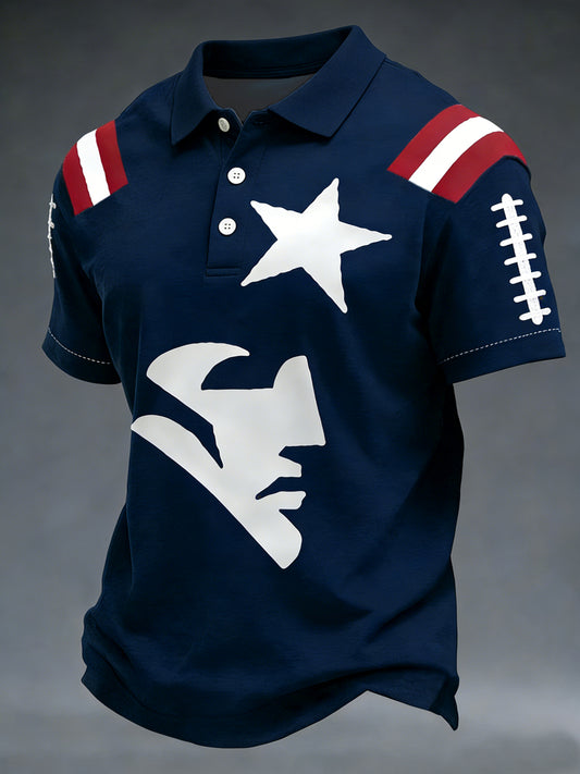 Men's Football Fans Gameday Casual Short-Sleeve Top