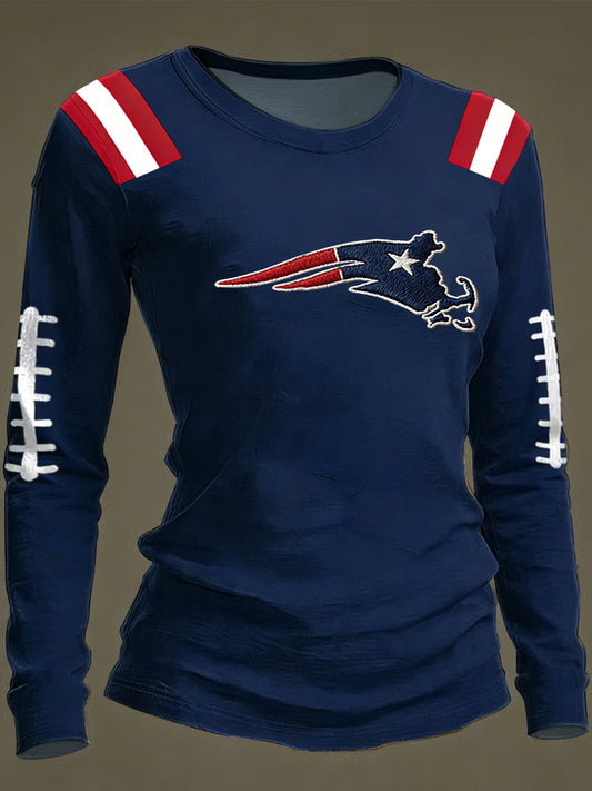 Women's Football Fans Casual Long Sleeve T-Shirt