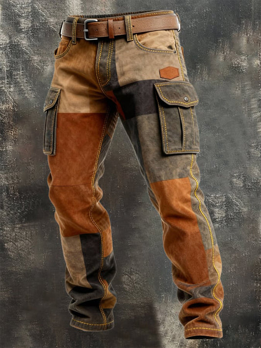 Men's Vintage Patchwork Cargo Pants