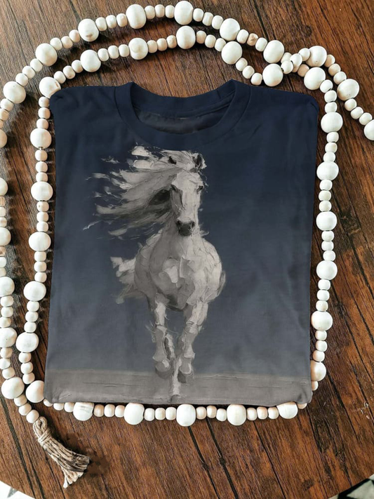 Women's Western Horse Short-sleeved T-shirt