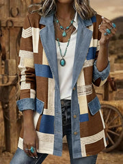 Women's Western Pattern Printed Vintage Blazer