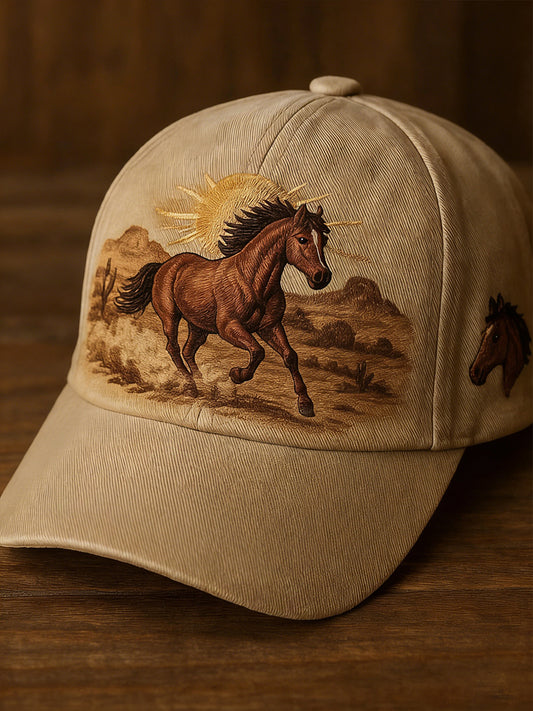 Women's Vintage Horse Art Print Hat