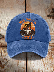 Unisex Retro CTT Oil Exploration & Cattle Print Hat