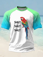 Men's Salt Salt Salt  Parrot Printed short sleeve t-shirt