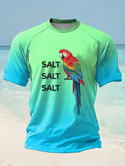 Men's Salt Salt Salt  Parrot Printed short sleeve t-shirt