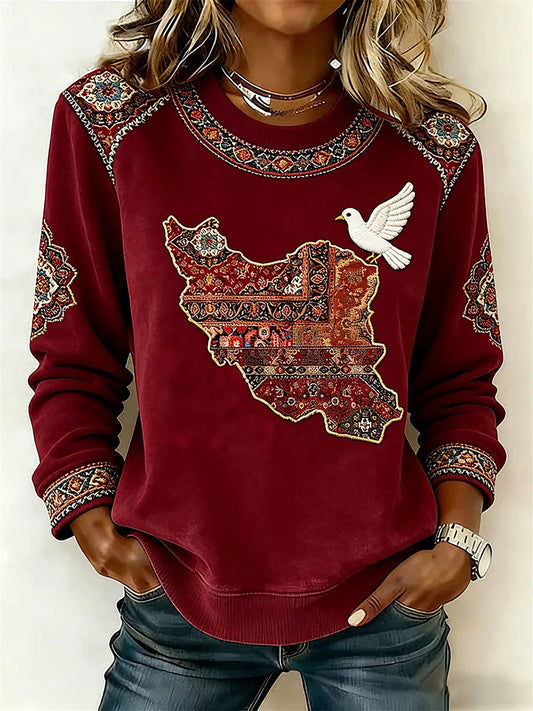 Women's Persian art Peace dove Sweatshirts