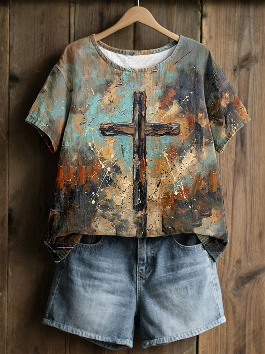 Women's Western Style Christian Cross Tops