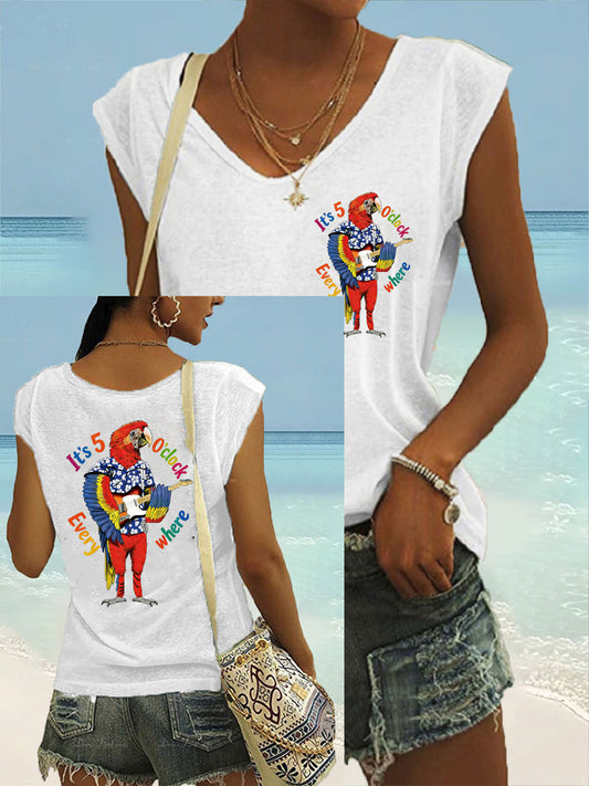 Women's It‘s 5 O'clock Everywhere coloured cotton T-shirt