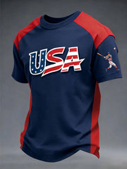 Men's USA Baseball Print Casual Tee