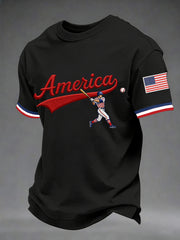 Men's USA Baseball Print Casual Tee