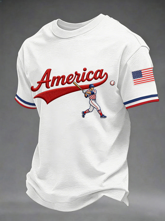 Men's USA Baseball Print Casual Tee