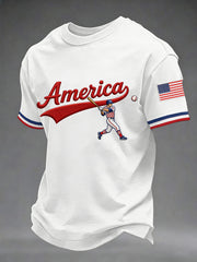 Men's USA Baseball Print Casual Tee