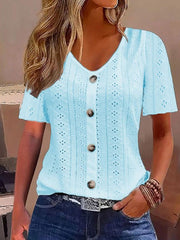 Women's Casual Elegant Short-Sleeve Lace Top
