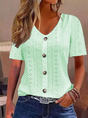 Women's Casual Elegant Short-Sleeve Lace Top