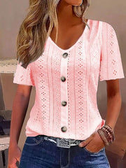 Women's Casual Elegant Short-Sleeve Lace Top