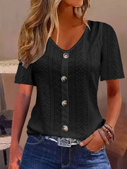 Women's Casual Elegant Short-Sleeve Lace Top