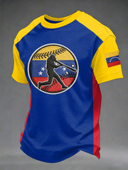 Men‘s Venezuela Baseball Print Casual Tee