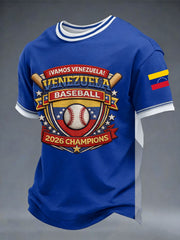 Men's Celebrate Venezuela 2026 Baseball Champions Print Casual Tee