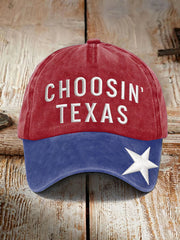 Unisex Vintage Choosin' Texas Print Country Music Inspired Cap