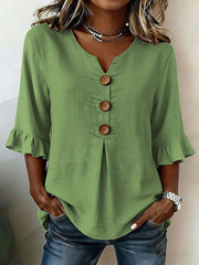 Women's Ruffled Sleeves Casual Shirt