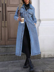 Women's Stylish Long Denim Jacket