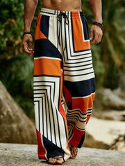 Men's Abstract Geometric Art Print Casual Pants