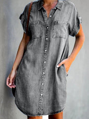 Women's Casual Elegant Mid-Length Denim Dress