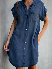 Women's Casual Elegant Mid-Length Denim Dress