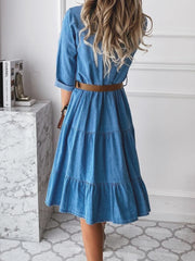 Women's Casual Elegant Mid-Length Denim Dress