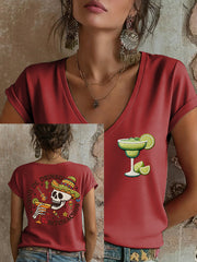 Women's Mexico Art Cinco De Mayo Printed T-Shirt