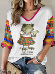 Women's Mexico Art Cinco De Mayo Printed Casual Tops