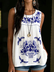 Women's Mexican Floral Vest Top