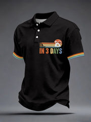 Men's A Lot Can Happen In 3 Days Embroidery Pattern Polo Shirt
