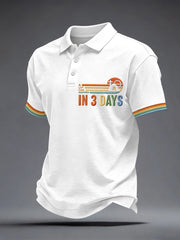Men's A Lot Can Happen In 3 Days Embroidery Pattern Polo Shirt