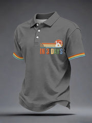Men's A Lot Can Happen In 3 Days Embroidery Pattern Polo Shirt
