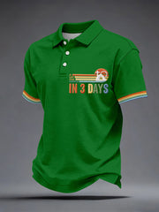 Men's A Lot Can Happen In 3 Days Embroidery Pattern Polo Shirt