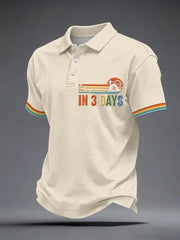Men's A Lot Can Happen In 3 Days Embroidery Pattern Polo Shirt
