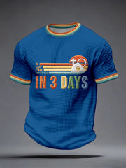 Men's A Lot Can Happen in 3 Days Embroidery Pattern Waffle T-Shirt