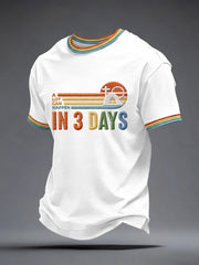 Men's A Lot Can Happen in 3 Days Embroidery Pattern T-Shirt