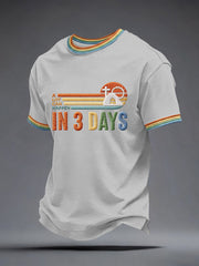 Men's A Lot Can Happen in 3 Days Embroidery Pattern T-Shirt