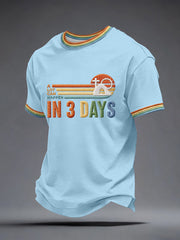 Men's A Lot Can Happen in 3 Days Embroidery Pattern T-Shirt