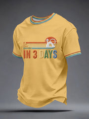Men's A Lot Can Happen in 3 Days Embroidery Pattern T-Shirt